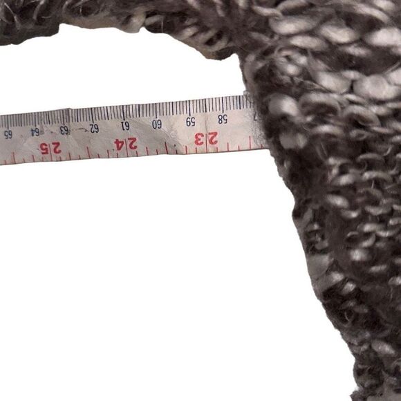 Ladies Size M Absinthe Heathered Brown Mock Neck Braid Ribbed Knit Sweater - Picture 6 of 9